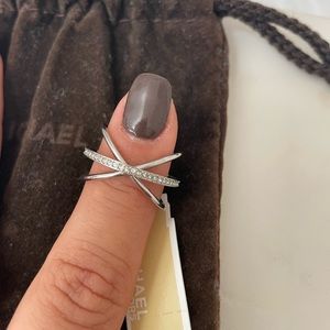 NWT Michael Kors Brilliance Crossover Ring Sz 8
